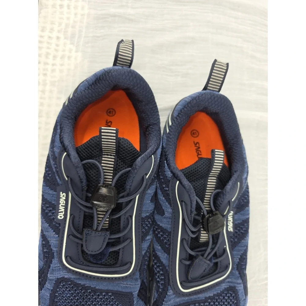 Saguaro Active II Pro Barefoot Navy Blue Minimalist Trail Runner Wide Toe Sz 41
